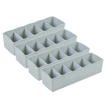 

4 * 5 Grids Storage Basket Plastic Wardrobe Organizer Storage Box Sock Underwear