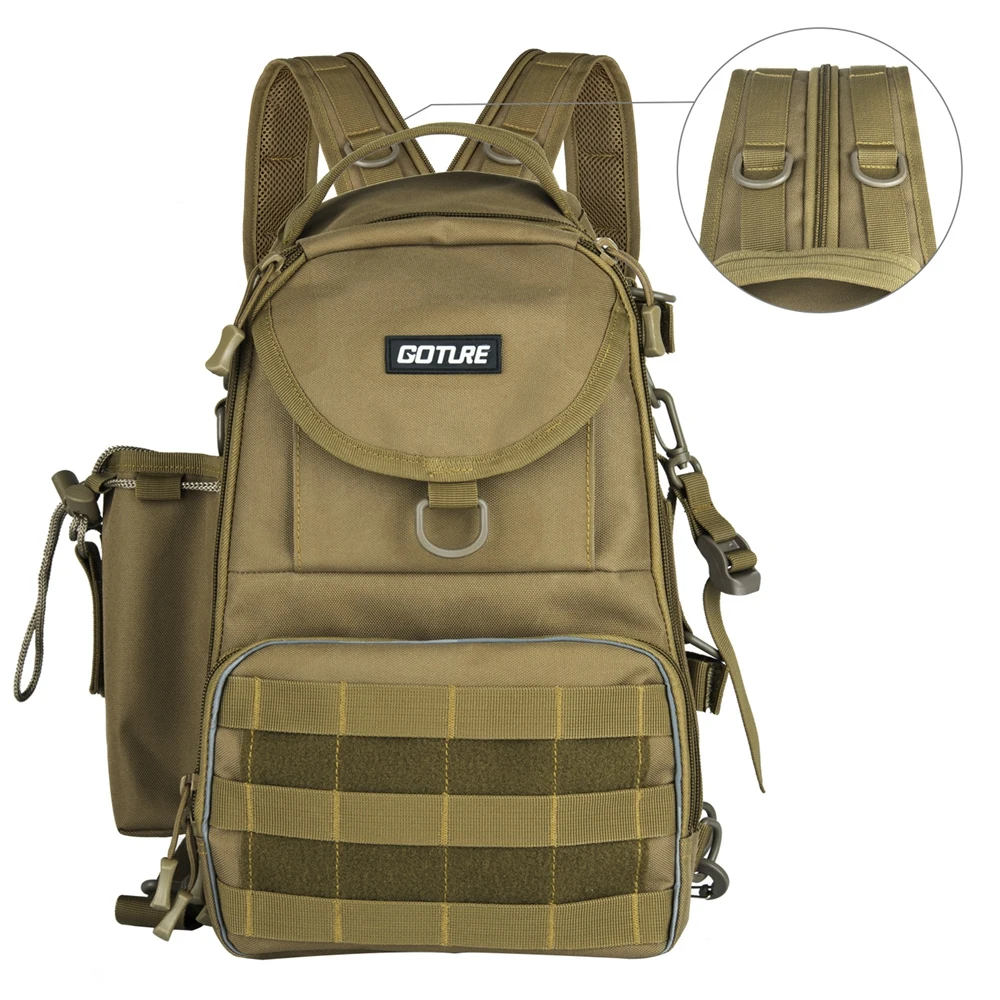 

Goture Multi-functional Canvas Fishing Bag Outdoor Fishing Tackle Backpack Storage Bag Outdoor Shoulder Backpack - Fishing Gear