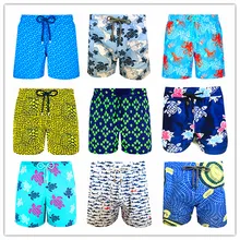 Brand Fashion Brevile pullquin Beach Board Shorts Men Turtles Swimwear Bermuda Quick Dry Adults Swimtrunks M L XL XXL