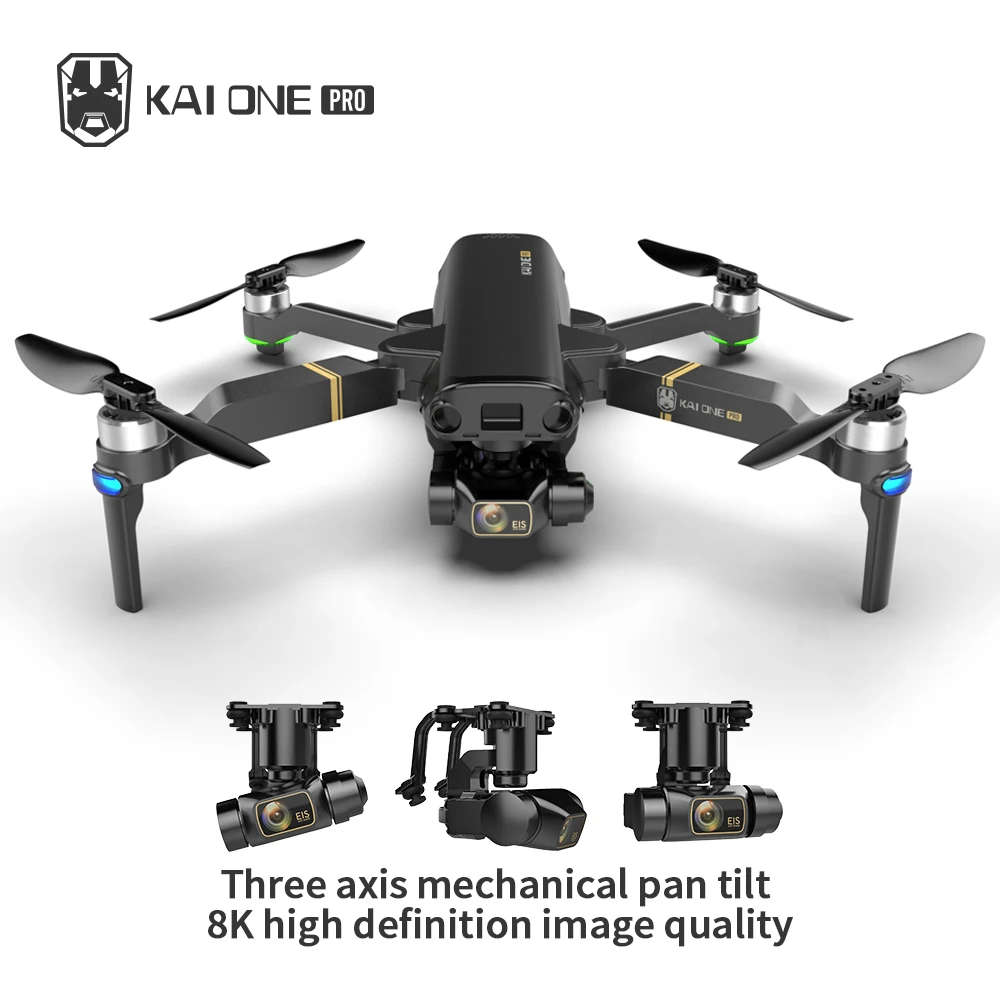 KAI ONE Pro GPS Drone 8K Dual Camera 3-Axis Gimbal Professional Anti-Shake Shoot Brushless Foldable Quadcopter RC Distance 1200M