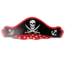 24 шт бумажная шляпа череп шаблон Пиратская тема декоративные аксессуары для празднования Хеллоуина на день рождения Мультяшные шляпы