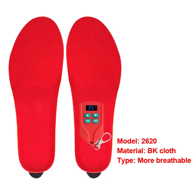 Red BK cloth Winna. etech, высокое качество, 2000 мА/ч, перезаряжаемый зимний утеплитель для ног, пульт дистанционного управления, электрическое отопление, стелька, увеличивающая стельку кроссовок - Цвет: Red BK cloth