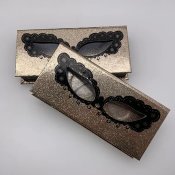 

2020 Holographic Lashes Box with Clear Eyelashes Tray Paper Eyelashes Packaging for False Eyelashes Private Label Cosmetics