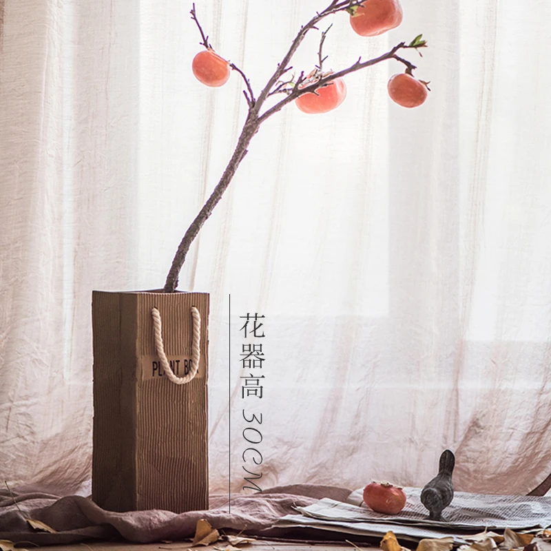 Искусственные фрукты фрукт-хурма ветка Ruyi искусственное домашнее растение мягкие декорирование Настольный подарок Sinterklaas украшения - Цвет: K