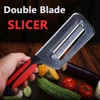 SHUOJI Vegetable Slicer Double 2 Slice Blade Slicing Knife Fish Scale Cleaner Knives Cabbage Cucumber Carrot Onion Slicer Peeler ► Photo 1/4