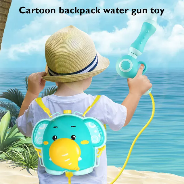 Kids Summer Toys Water Gun Boy Girl Cartoon Pressure Backpack Water Guns Baby Playing Water Outdoor Beach Toys for Children 2