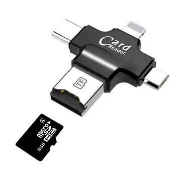 

4 in 1 Card Reader usb-C Micro USB MicroSD tipo C Cardreader for Android ipad/iphone 7plus 6s5s MacBook OTG TF SD reader