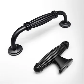 Black Cabinet Handle Bookcase Furniture Hardware Kitchen Door Knobs Cupboard Wardrobe Drawer Pulls Shoes Cabinet Handle