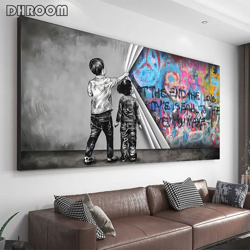 Child Graffiti Abstract Wall Art Decoration Picture Canvas Painting on The Modern Fashion Poster for Living Room Paintings | Дом и сад