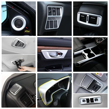 

Matte Interior Refit Kit Head Lamp / Air AC Panel / Pillar A Speaker / Dashboard Frame Cover Trim For Honda CR-V CRV 2017 - 2020