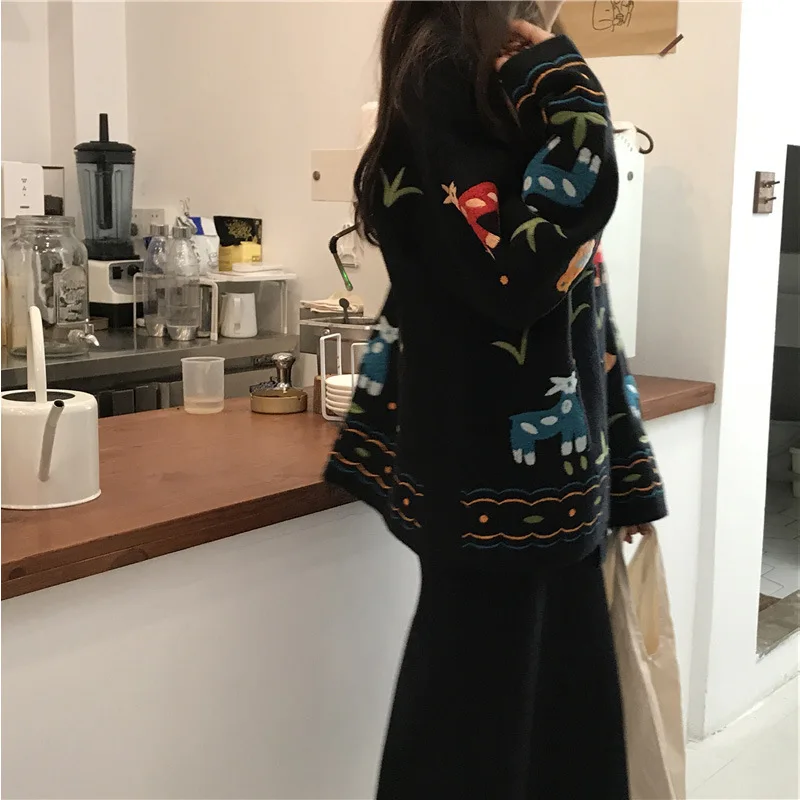 resurrection. Both sides loose wear embroidery cardigan restoring ancient ways the new autumn v-neck sweater