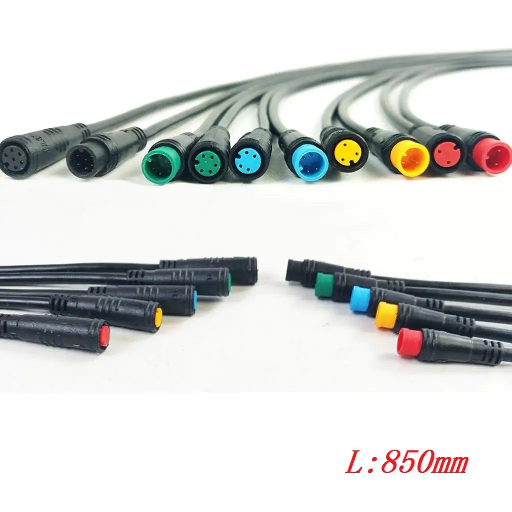 E-Bike Extension Cable Extender Mid-Drive Motor Electric Bicycle Converting Cable Wire Components 90-95cm 2 / 3 / 5 / 6Pin