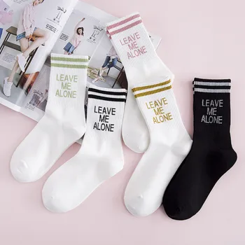

Autumn Winter Funny Socks Women Cotton Cartoon Cute Socks Long Letter Harajuku Socks Ladies Thick White Warm Glitter letter