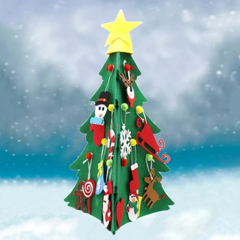 

DIY 3D Felt Christmas Tree Decoration Santa Claus Ornaments Kids New Year Gifts 57BB