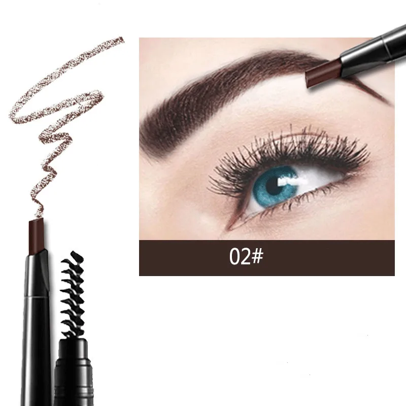 

Brown smoke gray hard refill waterproof eyebrow pencil double head automatic rotation eyebrow pencil cosmetics