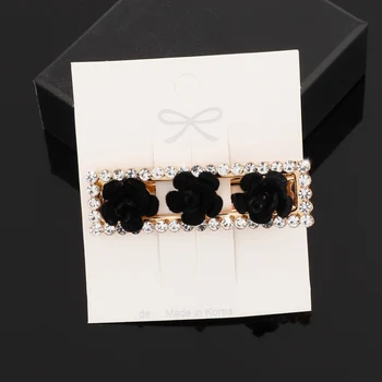 

Rhinestone Hair Clip Alligator Rose Flower Duckbill Hairpin Crystal Diamond Hair Clamp Gold Barrette Women Girl Hair Accessories