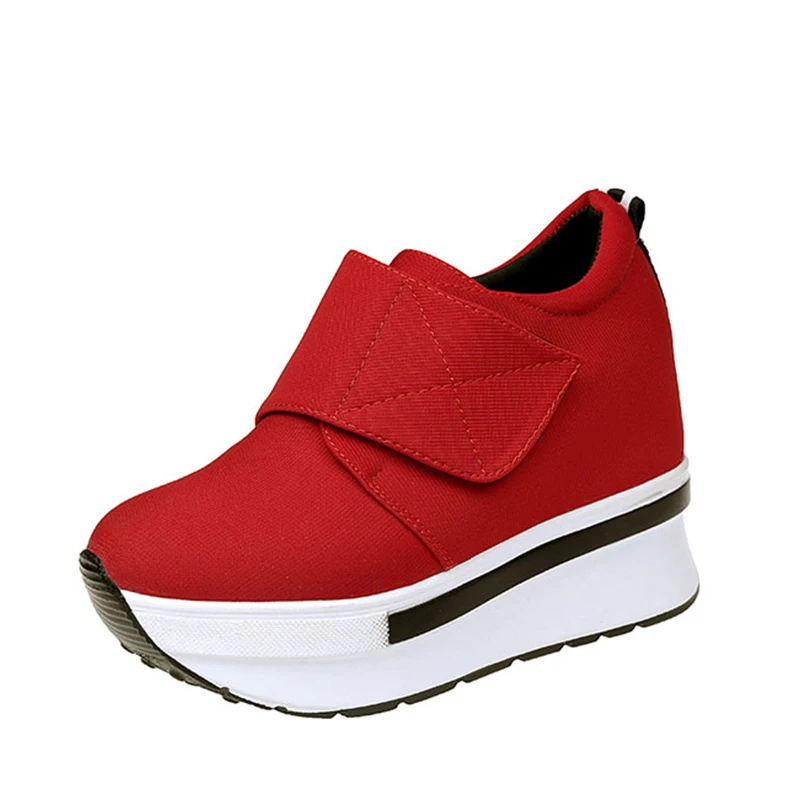 

Female Slip On Platform Hook Loop Increased Internal High Heel Wedges Women's Fashion Comfortable Casual Shoes