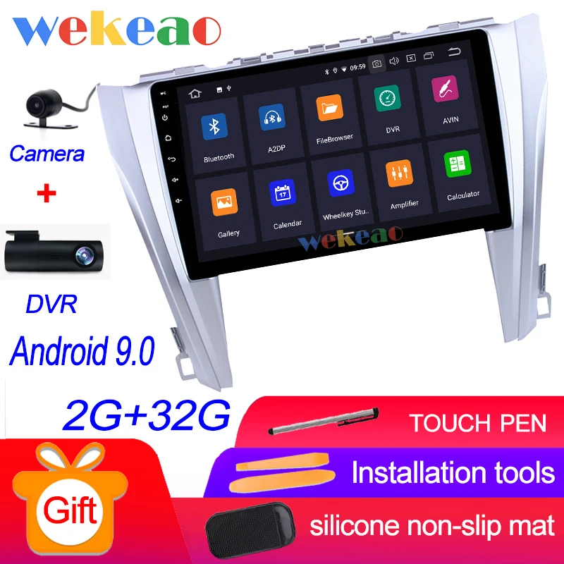 Android Car Radio Wekeao сенсорный экран 10,1 ''Android 9,0 автомобильный Dvd мультимедийный плеер для Toyota Camry автомобильный Радио gps навигация - Цвет: Android Car Radio