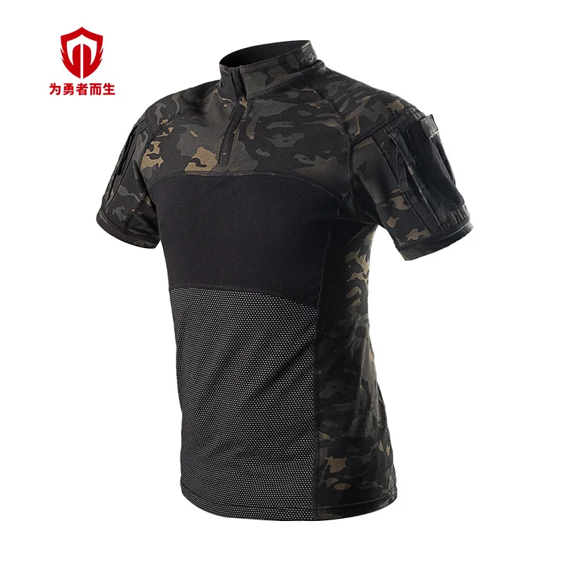 

Rode 2019 Summer New Style Frog Suit Short Sleeve Sports Camouflage Tops Quick-drying T-shirt Cotton T-shirt Cross Border Electr