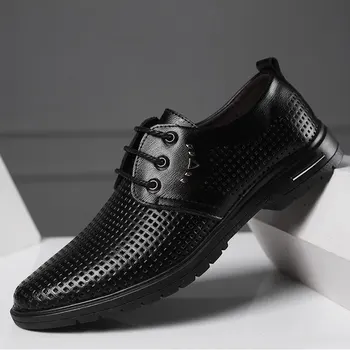 

Plus Size 48 Leather Formal Shoes Men Oxfords Fashion Retro Men'S Shoes Lace-Up Elegant Work Footwear Men Dress Shoes