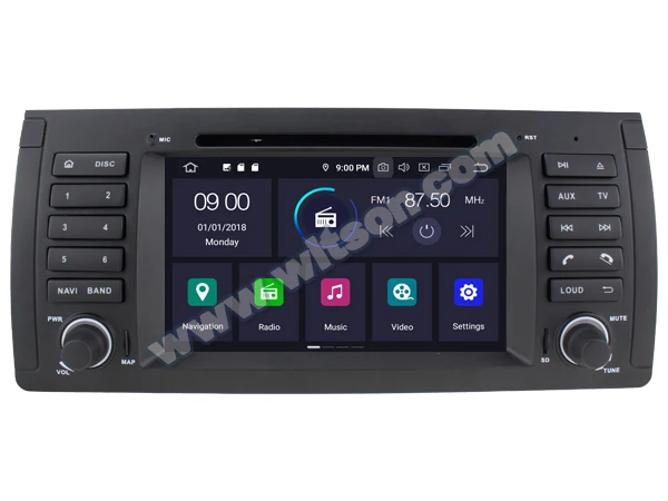 Perfect 7" Android 9.0 Pie OS Car DVD Multimedia GPS Radio for BMW X5 E53 2000-2007 with Car Play / Android Auto Functions Support 1