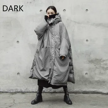 

[DARK] 2020 Winter New Style Gray Thick Slit Loose Big Padded Coat Jacket Padded Jacket