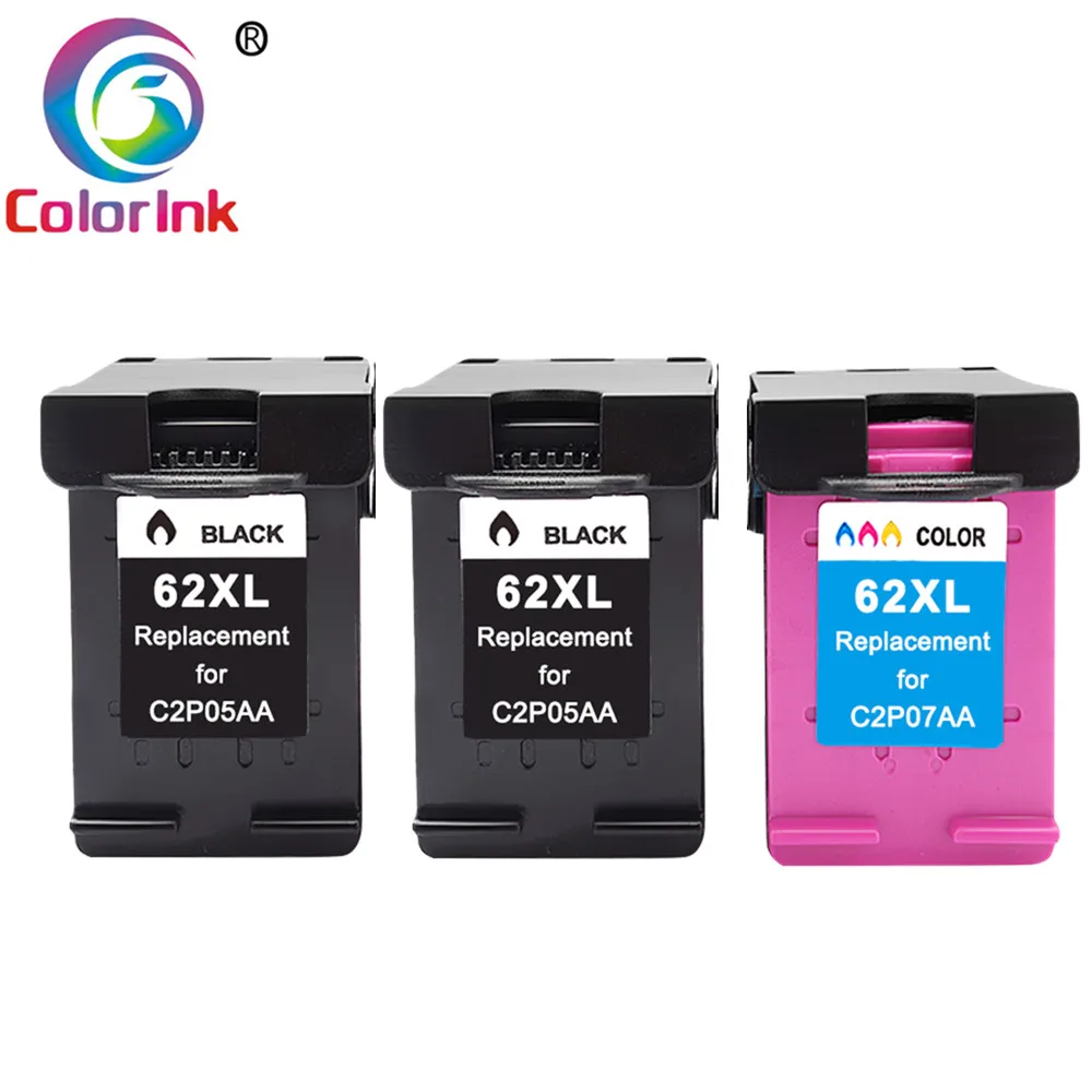 Сменный чернильный картридж ColoInk 62XL для hp 62 XL для hp 62 Envy 5640 OfficeJet 200 5540 5740 5542 7640 картриджи для принтеров - Цвет: 2BK 1Color