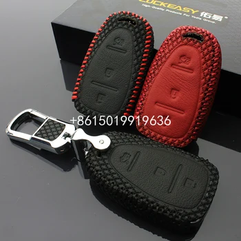 

Leather Key Cover For Chevrolet Cruze 2015 2017 Malibu 2016 3 4 Button Car Remote Control Case