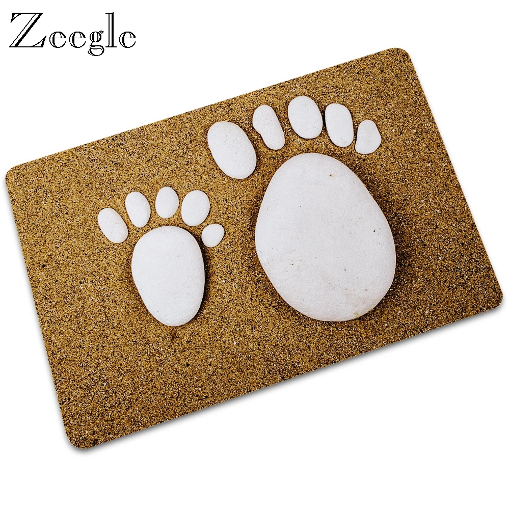 Zeegle Floor Mat Doormat Rubber Absorbent Bathroom Doormat Shower Mat Waterproof Outdoor Doormat Floor Rug Anti Slip Foot Mat