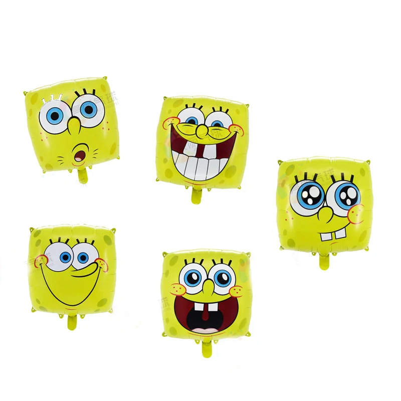 50pcs Square Balloons Expression Face Cartoon Sponge Baby Aluminum Foil Balloon Birthday Party Decoration Supplies Kids Gift Toy |