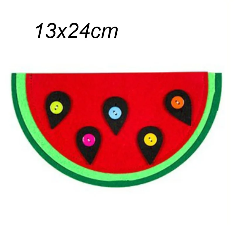 Watermelon Ручная молния Кнопка обучения детский сад Руководство Diy ткань Развивающие Игрушки для раннего обучения Монтессори обучения математике игрушки - Цвет: Watermelon