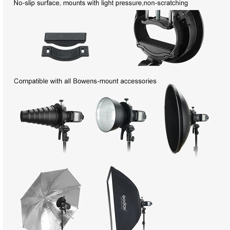 Godox Speedlite Bracket Bowens Mount Flash Holder for Godox V1 Round Head Speedlite V860II TT350 Series outdoor Flash bracket