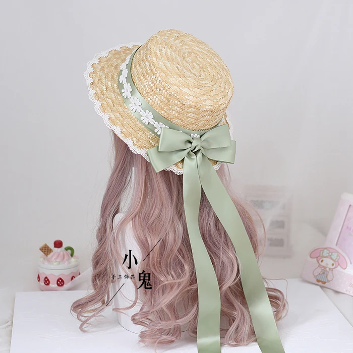 Lolita Handmade Bow Lace Strap Hat 