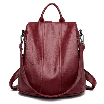 

Fashion Anti-theft Women Backpack Youth Leather Vintage Backpacks For Teenage Girls Female School Bag Bagpack Mochila Sac A Dos