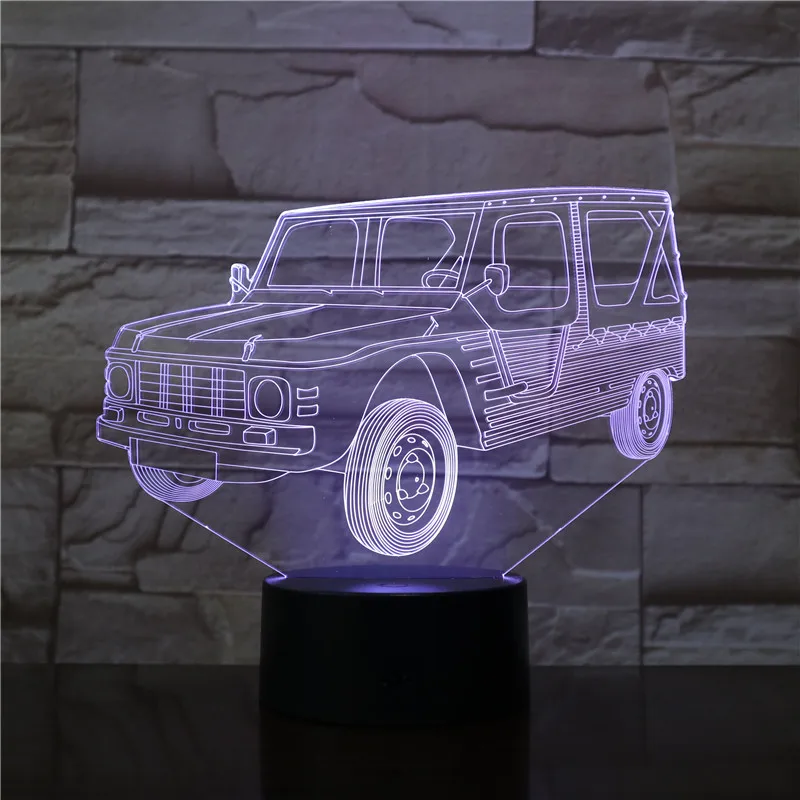car 6 3D автомобильный дизайн, модель ночника, прозрачный ночной Светильник Galaxy lux, 7 цветов, меняющий Ночной светильник, 3D офисный декор, Настольный светильник - Испускаемый цвет: car 6