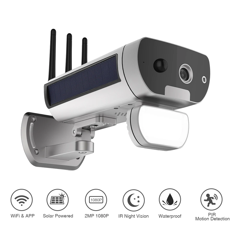 

Solar Powered 2MP COMS sensor Outdoor WIFI IP Camera 1080P Resolution Security Waterproof Night Version Motion detect IP Camera