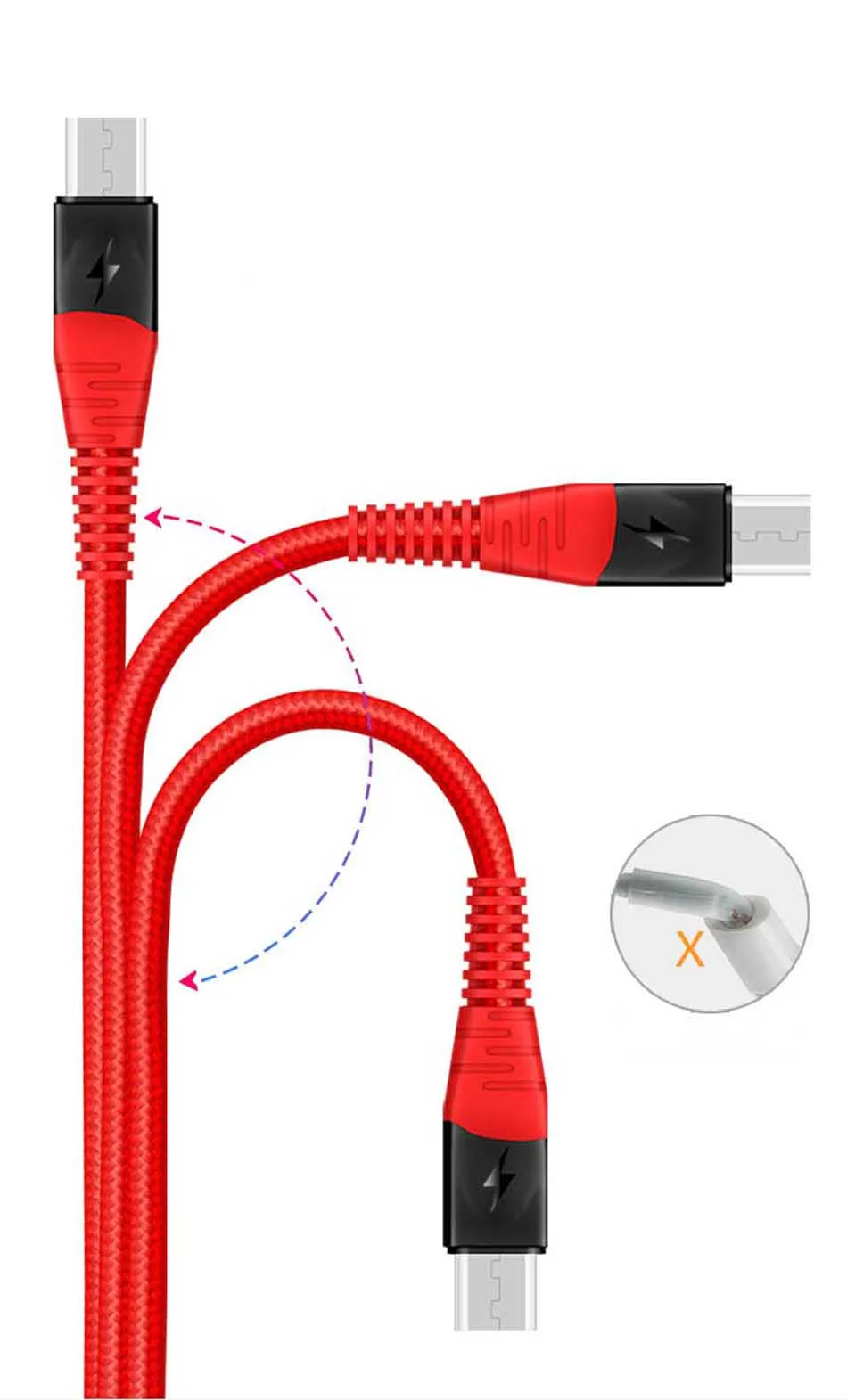 Oppselve 1 м 2 м 3 м Micro USB кабель для Xiaomi Redmi Note 5 Pro 4 Реверсивный Micro USB кабель для зарядки и передачи данных для мобильного телефона samsung