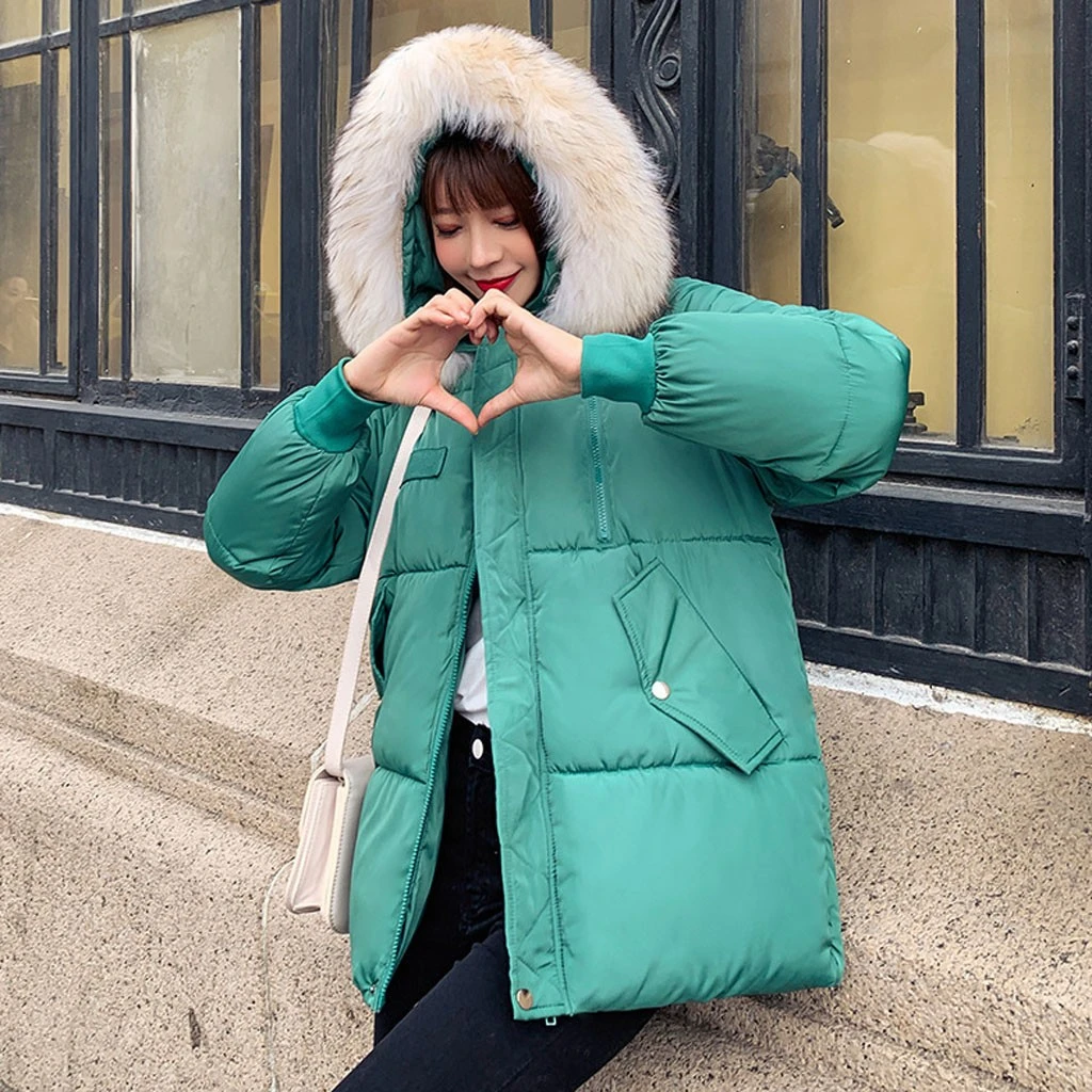 CHAMSGEND Womens Winter Jackets And Coats 2019 Parkas Wadded Warm LooseThick Outwear With A Hood Large Faux Fur Collar 1022