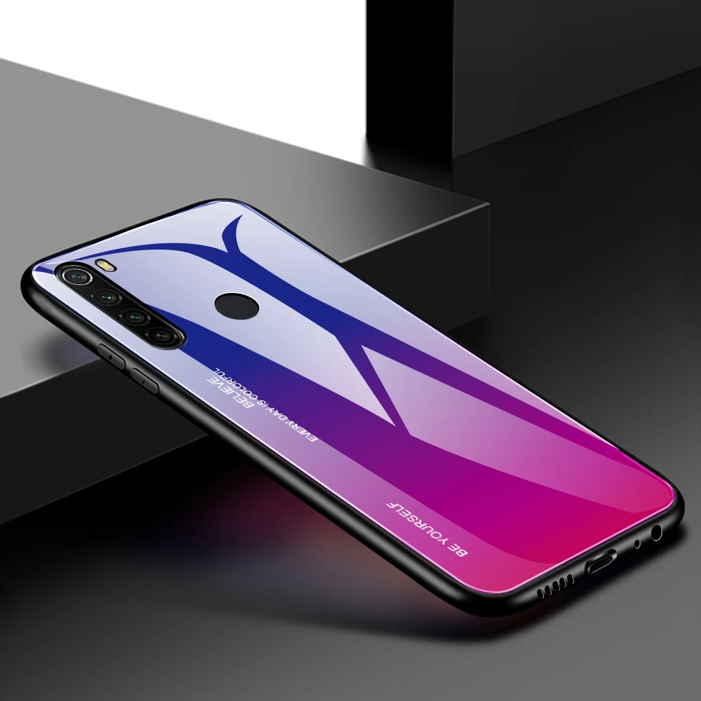 Для Xiaomi Redmi Note 8 Pro Чехол из закаленного стекла роскошный градиент Мягкий силиконовый чехол для xiomi Redmi Note 8 чехол