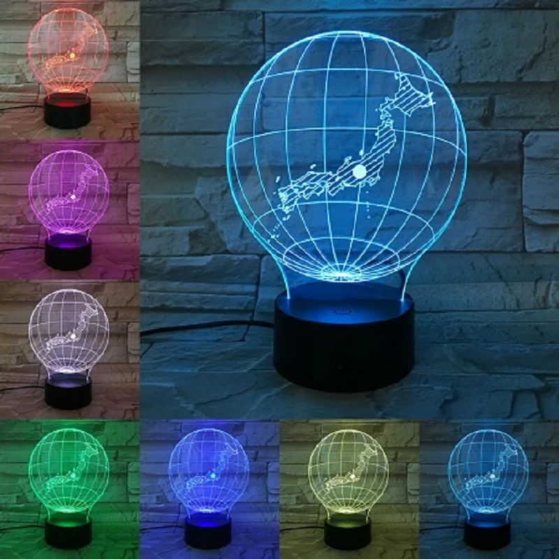 G VCity 3D Earth USB СВЕТОДИОДНЫЙ светильник Африка Австралия Европейский континент Ночник подарок для детей друзей дома спальня спальный Декор - Испускаемый цвет: G