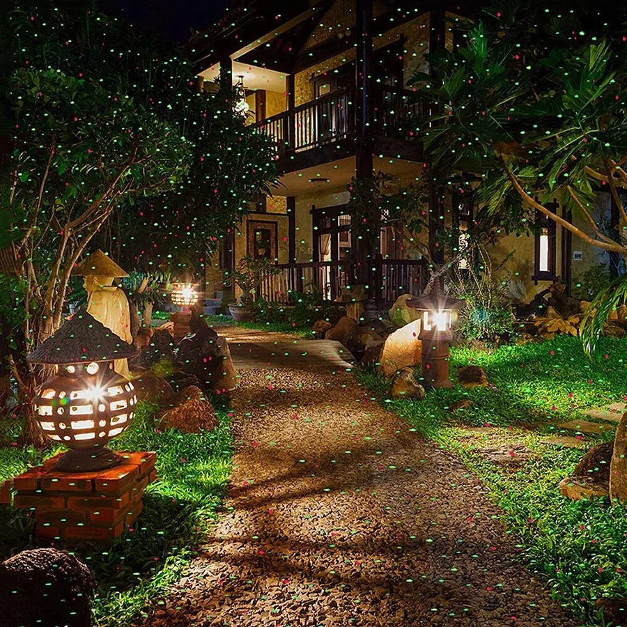 Thrisdar дистанционное управление открытый сад Звезда лазерный проектор лампы пейзаж газон дерево Рождество лазерный душ прожектор лампы