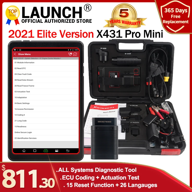 Launch X431 Pro Pros mini OBD2 Диагностический WiFi BT OBDII диагностический сканер кодирование ЭБУ