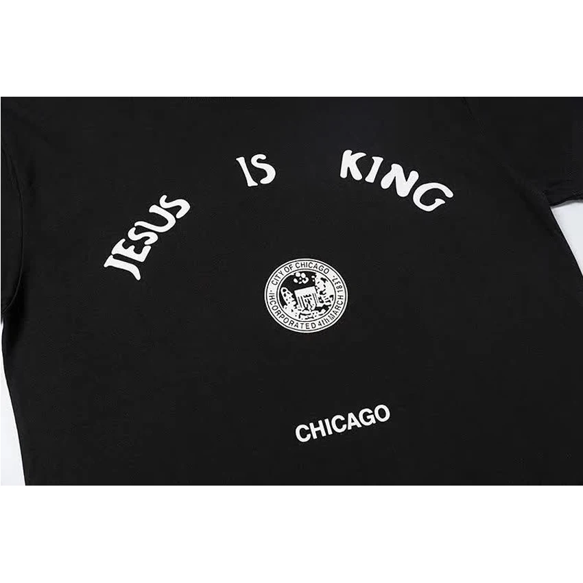 Футболка JESUS IS King 2020SS CHICAGO CITY 1837 мемориальный значок футболка Kanye West серия футболок