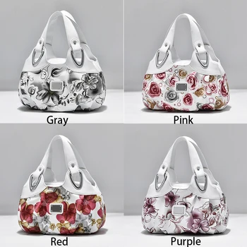 Luxury Handbag Women Printing PU Leather Handle Bag Fashion Brand Lady Tote Big Capacity Shoulder Bag Shopping Purse