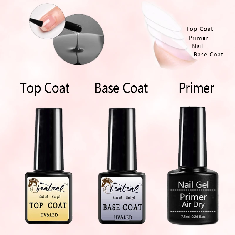 УФ гель для ногтей верхнее покрытие 3 шт./компл. основа и Лаки грунтовка