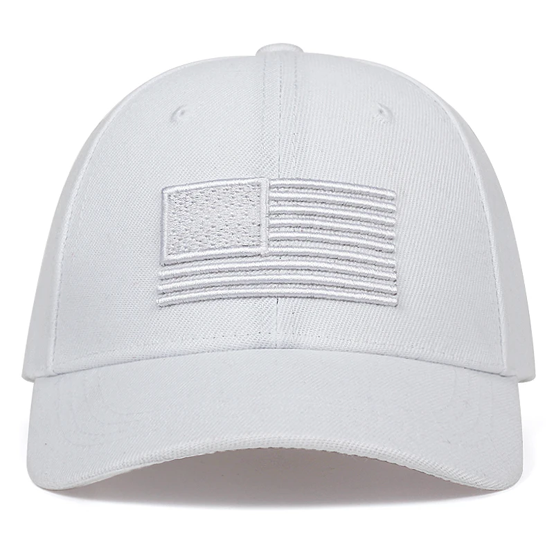 High Quality USA Flag Baseball Cap Men Women Eagle Snapback Dad Hat Bone Outdoor Casual Sun Golf Hat Trucker Snapback Cap Gorras - Цвет: Белый