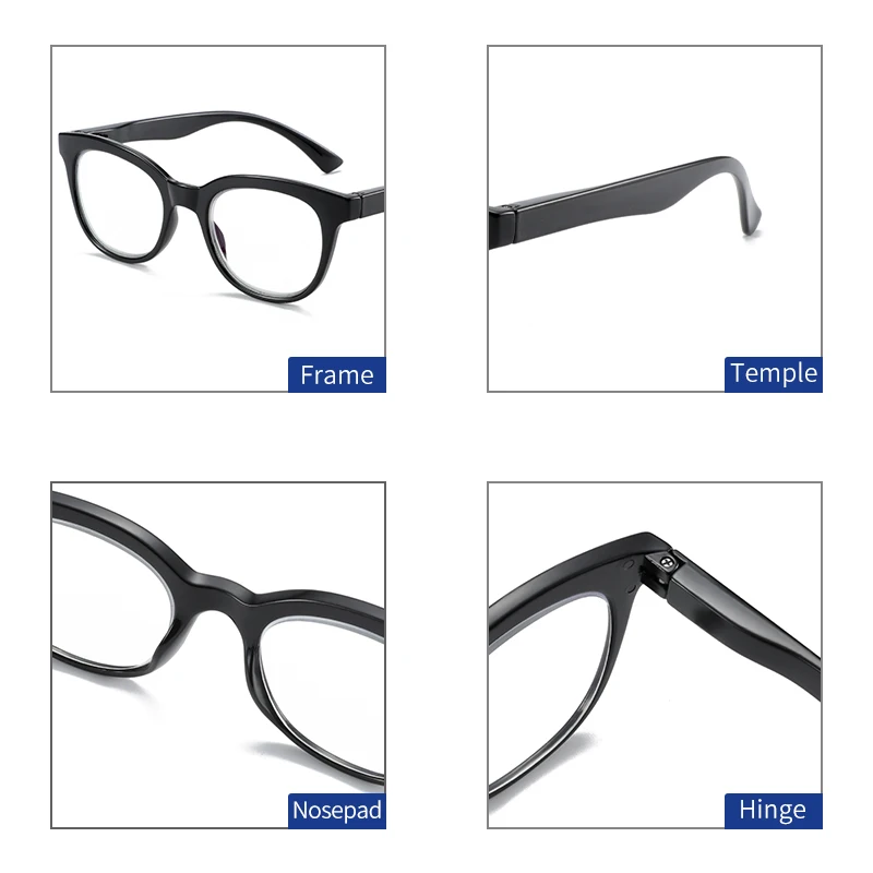 ZENOTTIC Retro Cat Eye Reading Glasses Women Anti Blue Light Presbyopia Eyeglasses Vintage Computer Eyewear Diopter 0 to +350