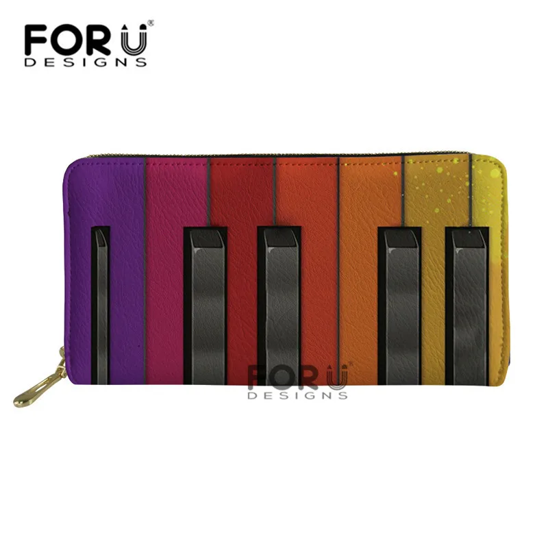 FORUDESIGNS Piano Music Note Women Long Clutch Wallet Large Capacity Holder Wallets Female Purse Lady Coin Purses Phone Card