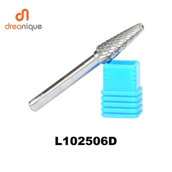 

2pcs/lot L102506D taper radius cone with round head 10*25mm rotary burr file cutter grinding abrasive tools 6mm milling tools