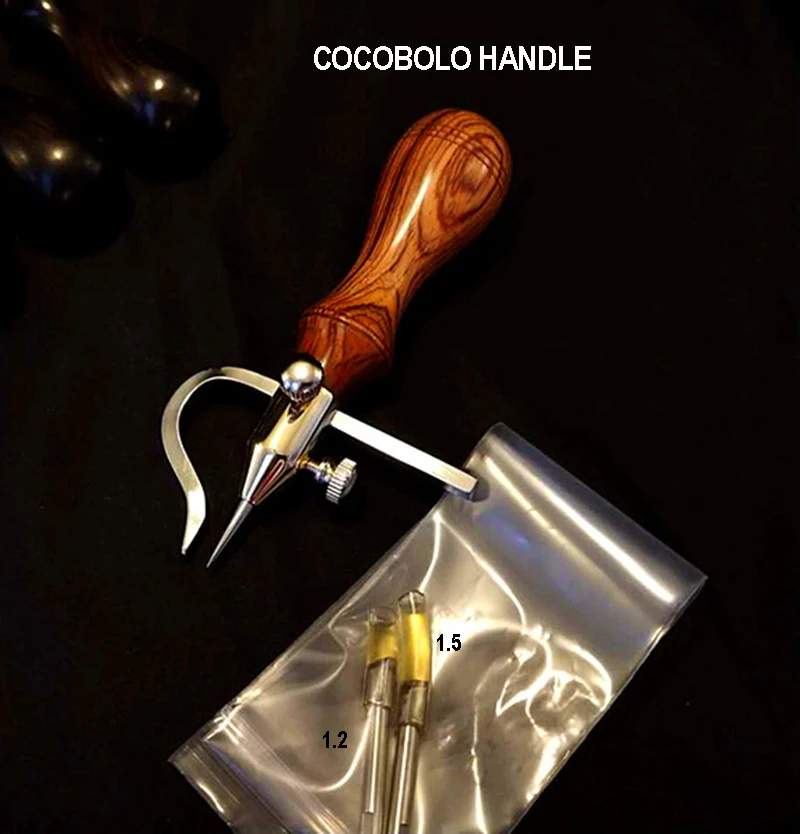 cocobolo handle Кожа Craftool Freehand строчка Groover-деревянная ручка-две спецификации - Цвет: cocobolo handle